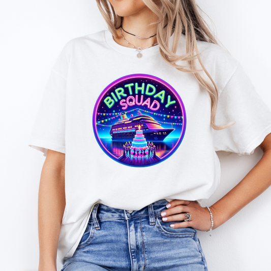 Neon Birthday Squad - White